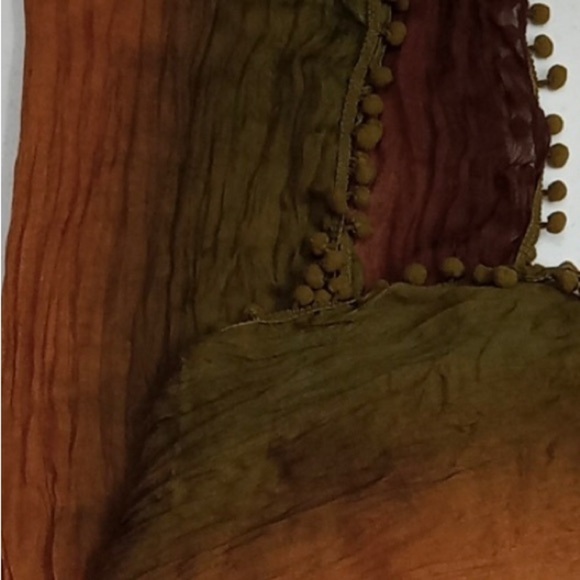 Vintage Gantz Boho Artsy Scarf 64"x28” Woodsy Earthy Textured Ball Tassel READ - Picture 3 of 7